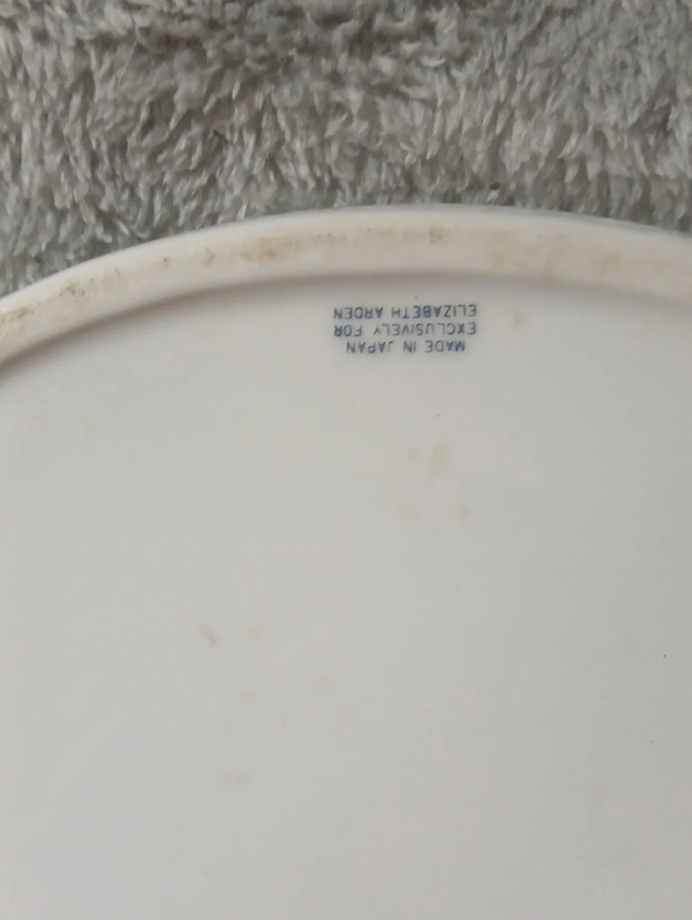 Vintage Elizabeth Arden White Porcelain Plate with Maker's Mark